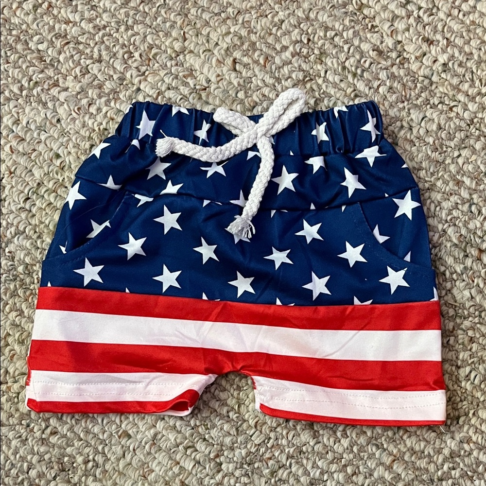 Patriotic Star and Stripe Baby Shorts